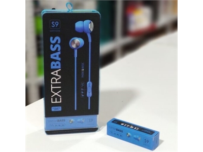 Powerway S9 Extra Bass Kulak İçi Mikrofonlu Mavi Kulaklık - 8 Adet - 8699931324969